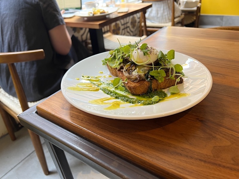 Wild Mushrooms And Poached Egg On Toast At Laynes Espresso Leeds