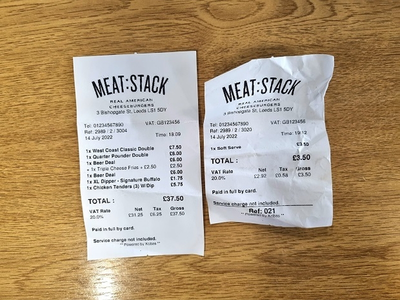 2022 07 14 Meat Stack Receipt