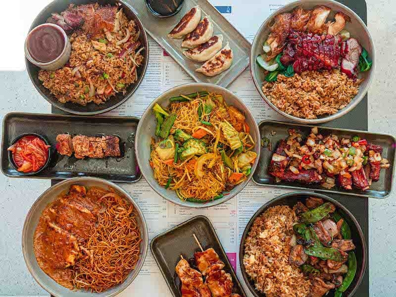 A Selection Of Big Plates At Yum Cha Kampus Manchester