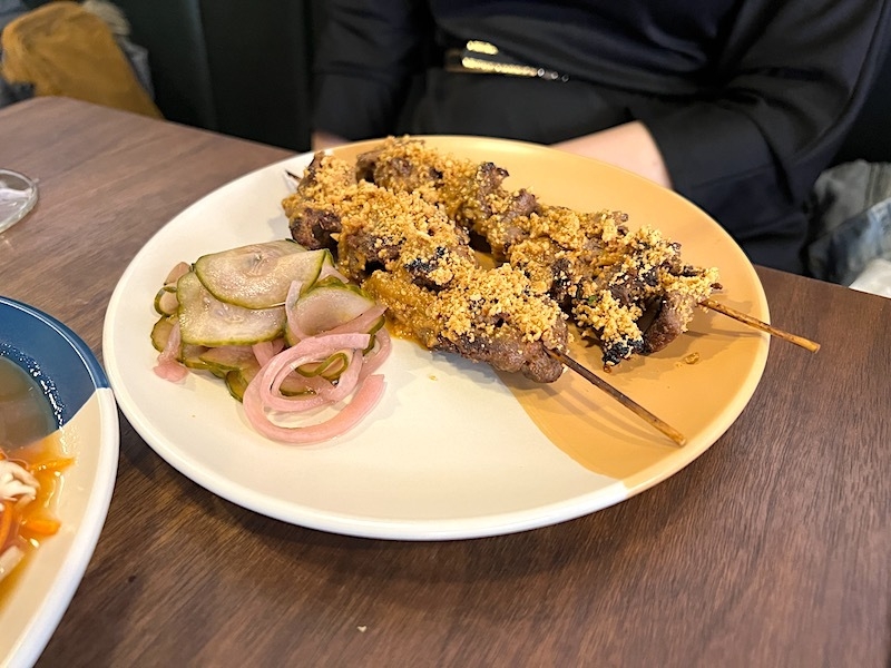 Satay Beef Skewers At Neon Tiger Thai Manchester