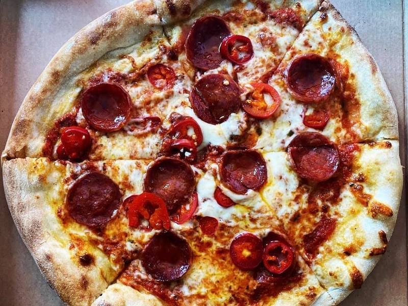 Pepperoni Pizza From The Pizza Bus At Sela Bar Leeds