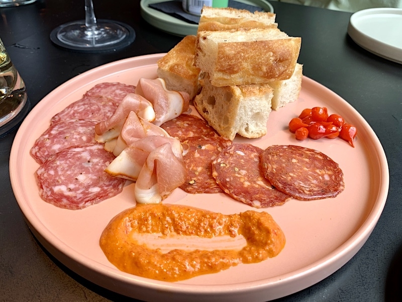 Charcuterie With Red Pepper Romesco Sauce At The Beeswing Restaurant And Wine Bar Kampus Manchester