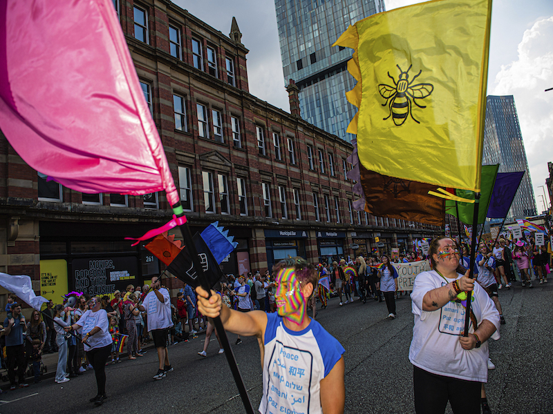 Manchester Pride Parade Deansgate 2022 Flags And Facepaint