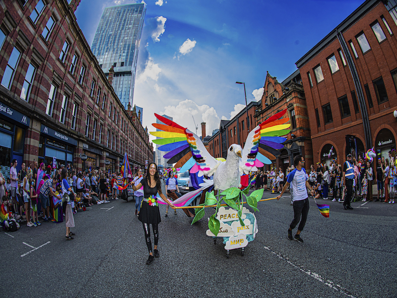 Manchester Pride Peace Float Deansgate Parade 2022