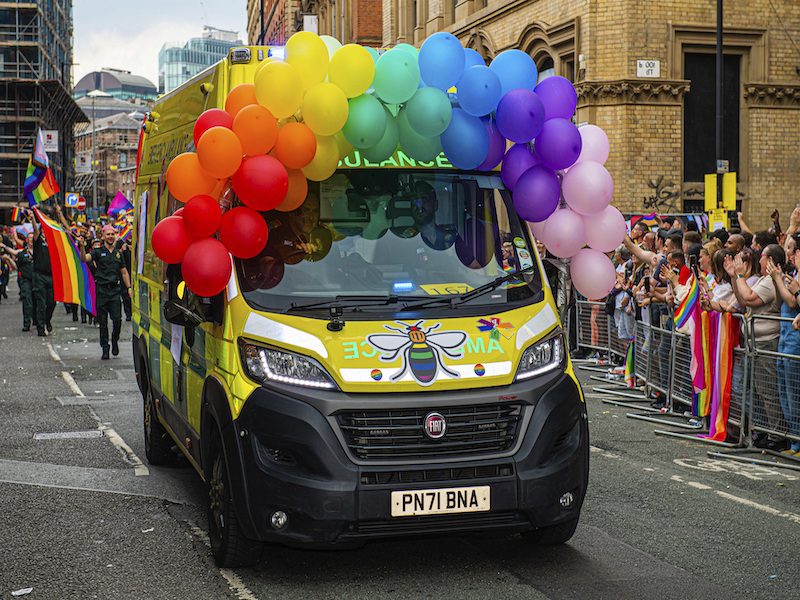 Manchester Pride Parade Ambulance Display Deansgate 2022