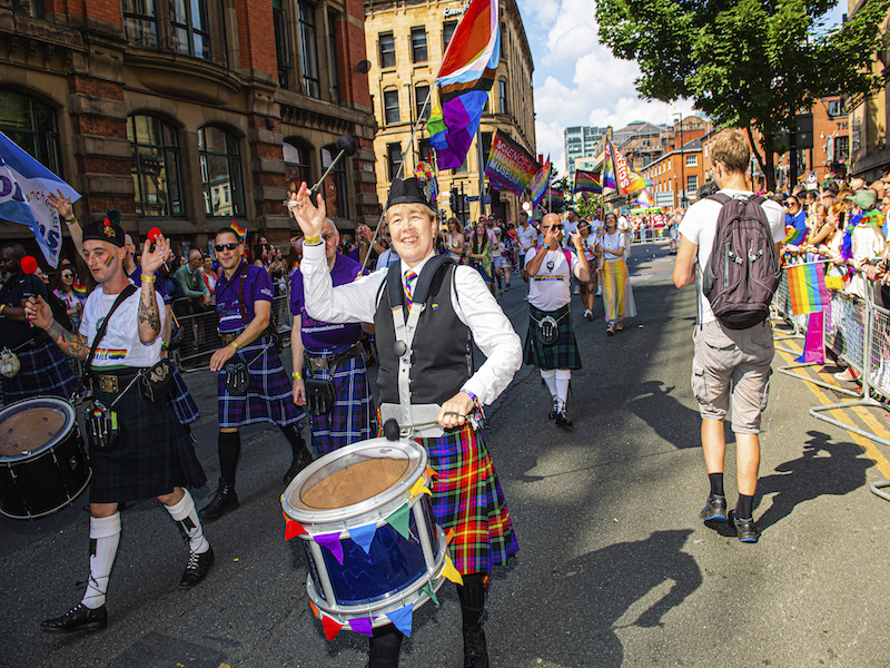 Manchester Pride Parade 2022 princess street Drummers