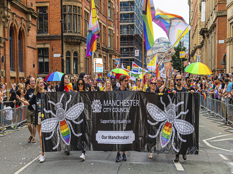 Manchester City Council Parade Float At Manchester Pride Parade 2022