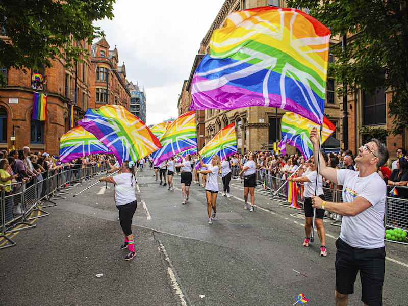 Manchester Pride Parade Rainbow Flags 2022