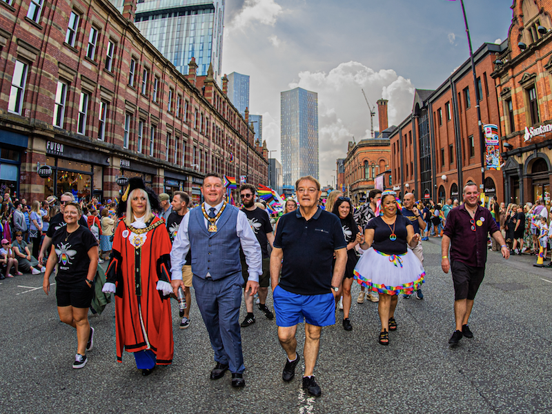 Manchester Pride Parade Councillors Walk Down Deansgate 2022