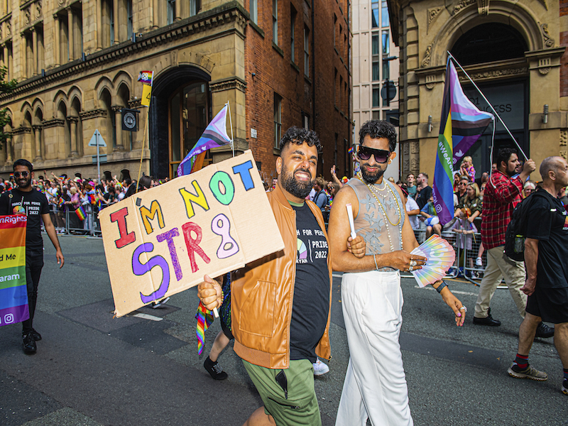 Im Not Str8 Sign Manchester Pride Parade Deansgate 2022