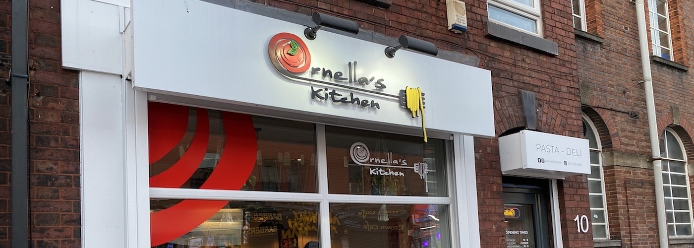 Ornellas Kitchen Review Exterior With Sign Denton Manchester 2022