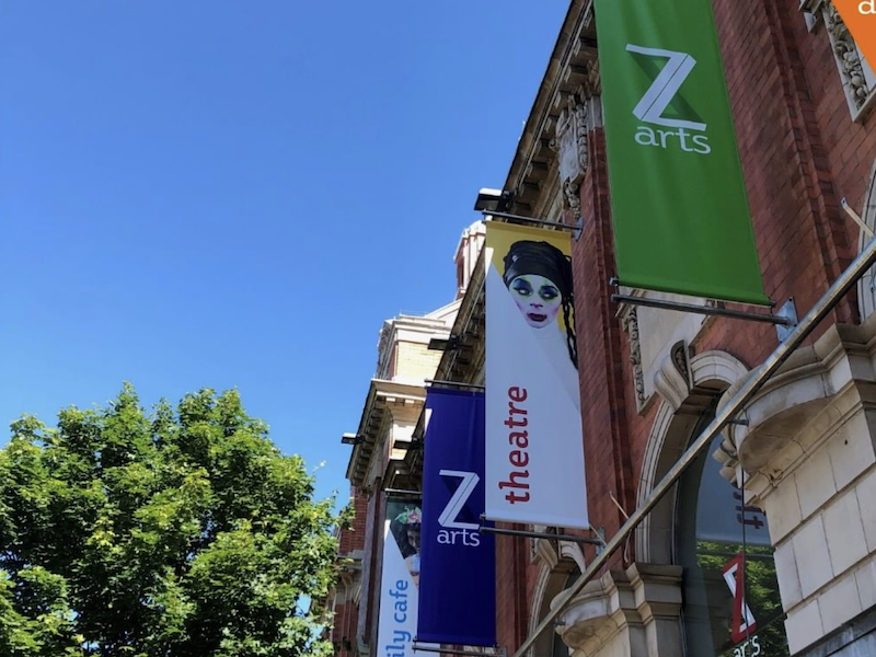 Z Arts Exterior With Banners Hulme Best Independent Theatre in Manchester 2022