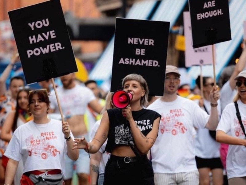 Kiera Lawlor-Skillen at Manchester Pride march 2022