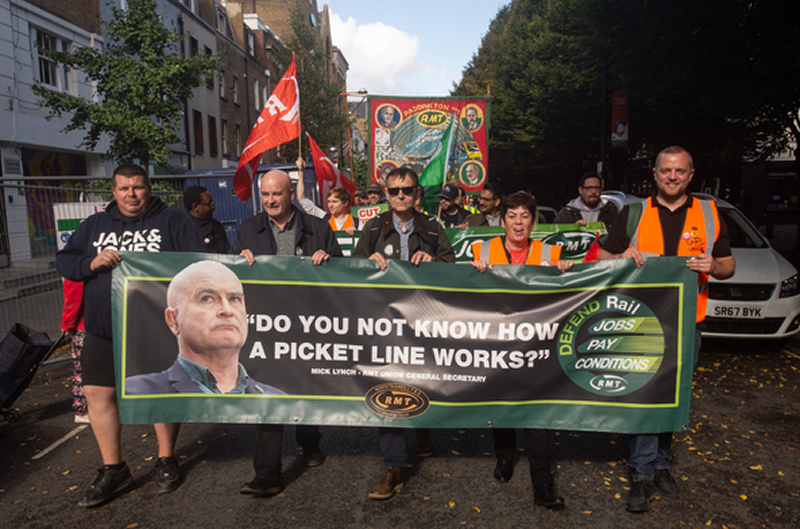 Rmt National Rail Strikes Enough Is Enough Striking Workers Protest Banner