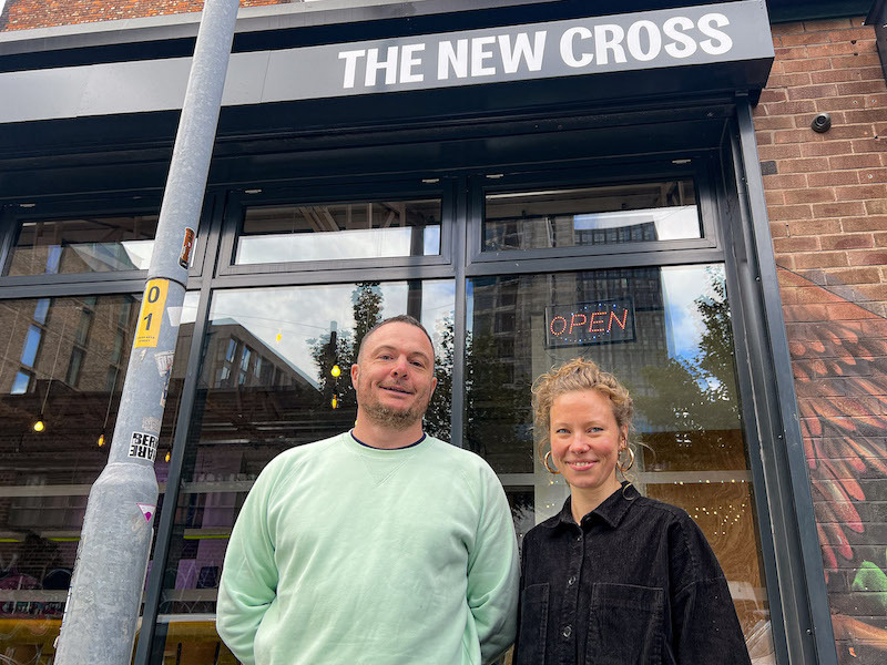 The New Cross Owners In Front Of New Their New Bar In Ancoats Manchester 2