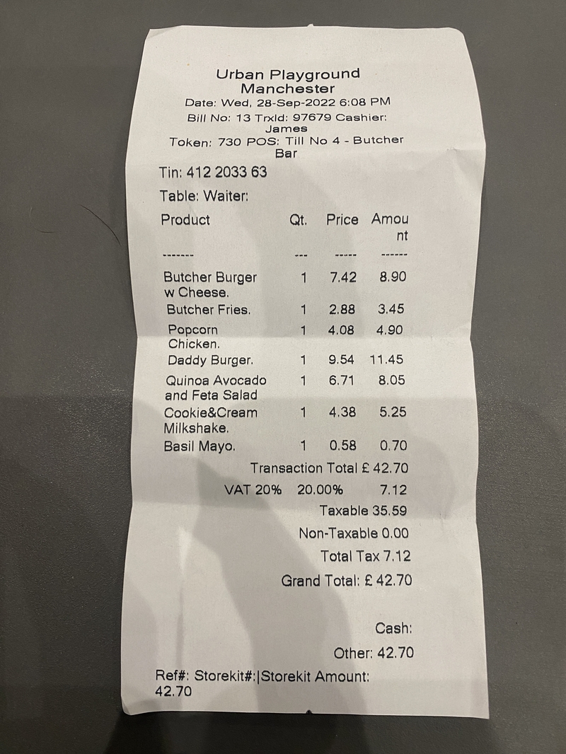 Receipt For The Butcher