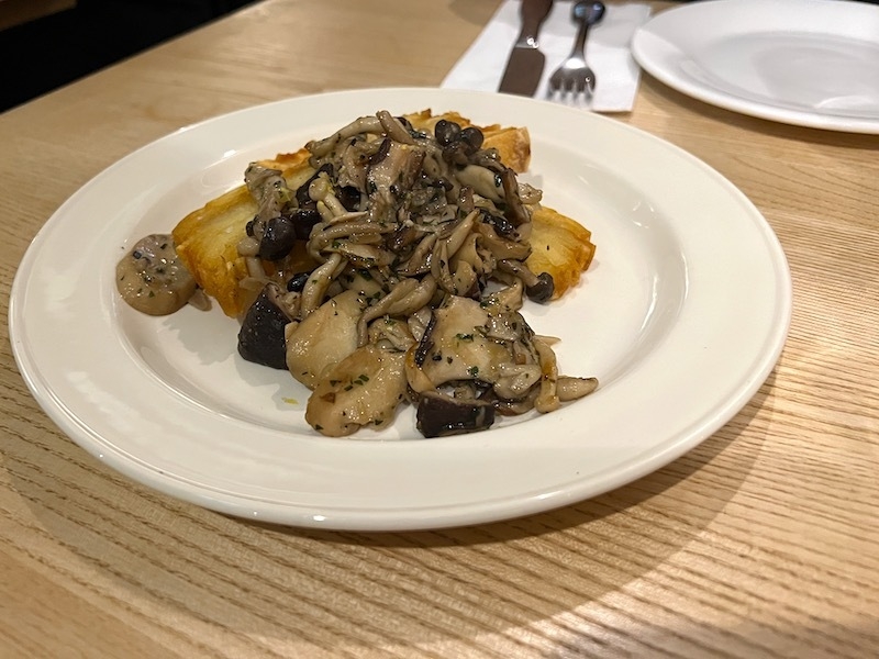 Mushrooms Over Potato Pave At Stretford Canteen