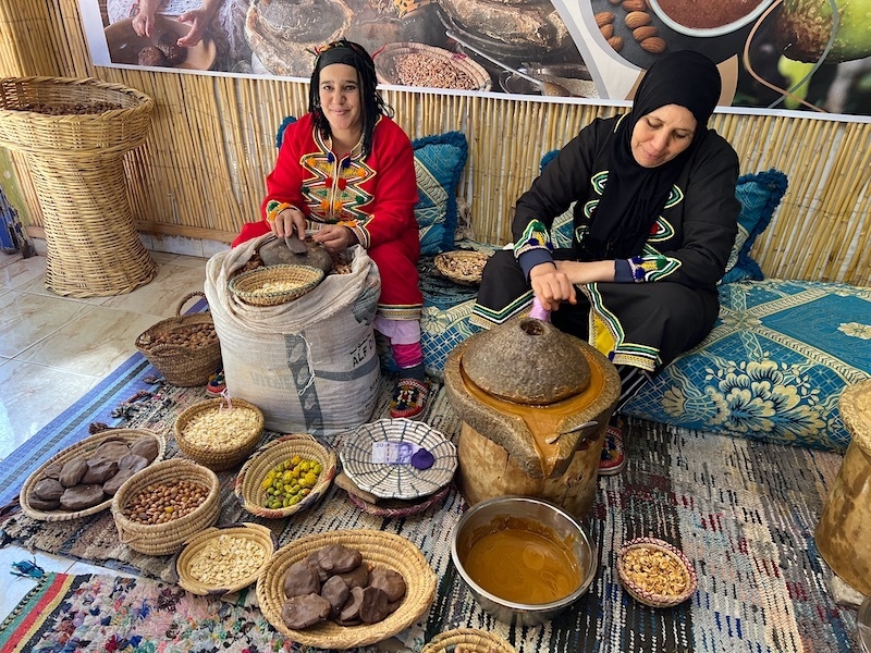 Women Making Argan Oil At A Co Op In Morocco