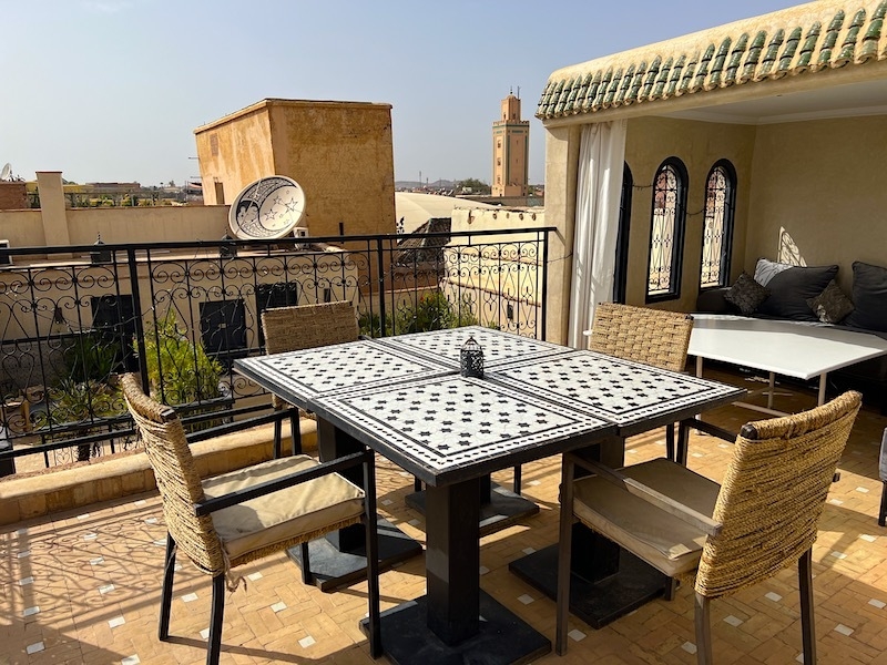 Rooftop Dining Table At Riad Star Marrakech