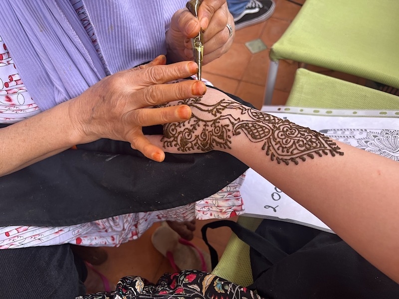 Henna Painting By The Artists At Henna Cafe Marrakech