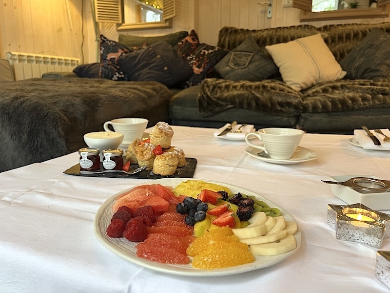 Cream Tea With Fresh Fruit At Gilpin Lodge Cumbria