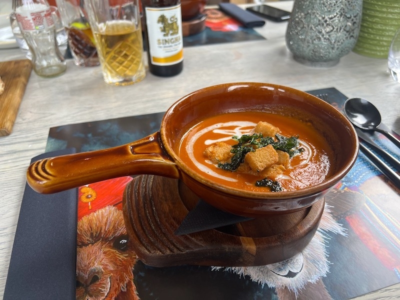 Tomato Soup At Gilpin Spice Restaurant At Gilpin Lodge Cumbria