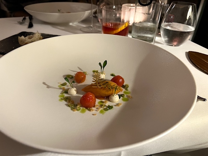 Tomato Dish At Michelin Star Hrishi Restaurant At Gilpin Lodge Cumbria