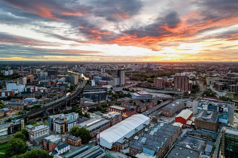 Manchester Sunset Aerial 01