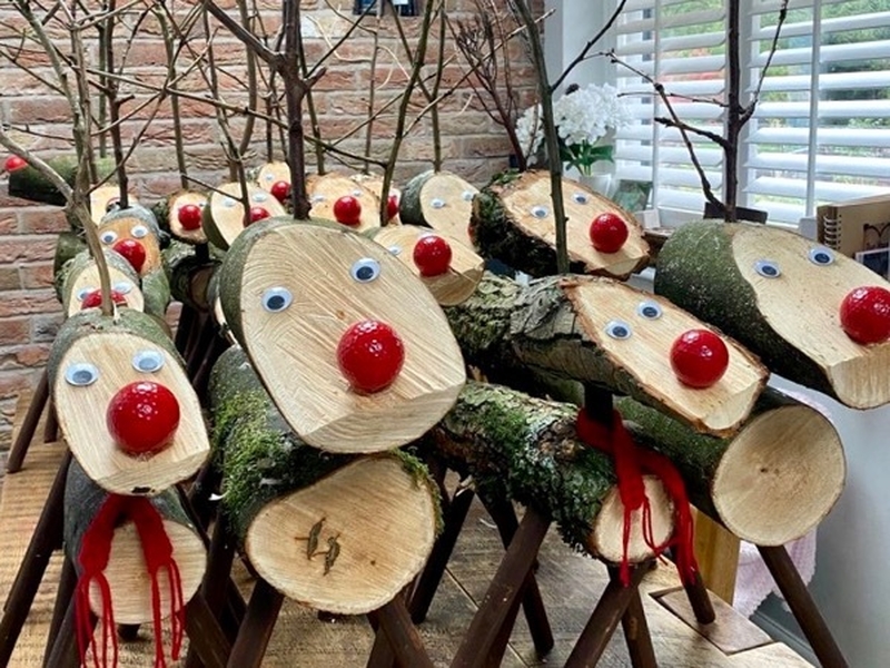 Rustic handmade reindeer at Heatons Christmas Market