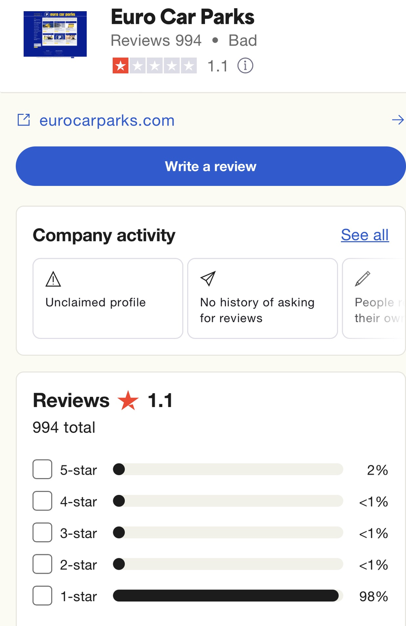 3 Euro Car Parks Reviews Read Customer Service Reviews Of Eurocarparks Com
