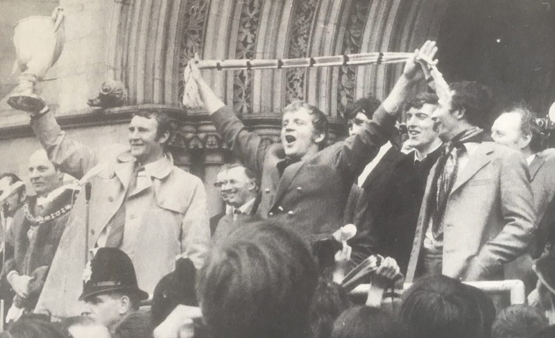 City Celebrating At Manchester Town Hall With Malcolm Allison Francis Lee And Others