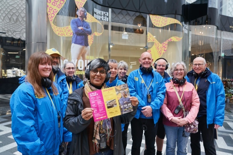 2023 04 13 Creative Director And Ceo Of Leeds 2023 Kully Thiarai With Leeds 2023 Volunteers At The As You Are Kiosk In Victoria Gate Credit Justin Slee 1