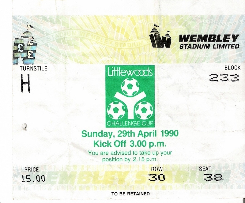 2023 04 30 1990 League Cup Final Ticket Oldham Vs Notts Forest