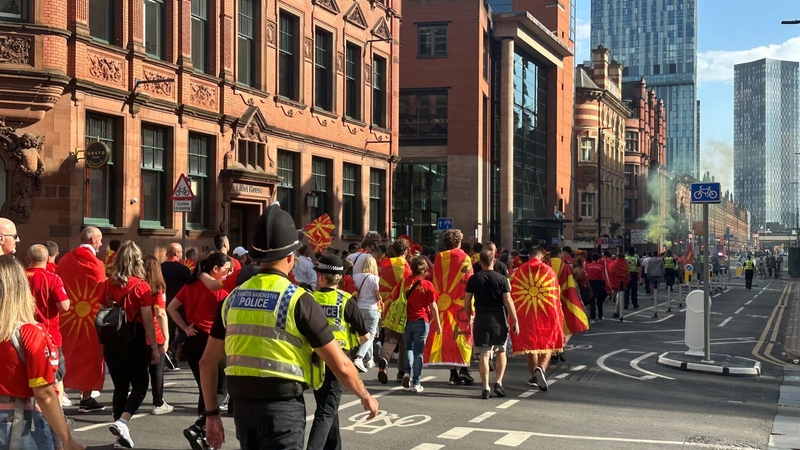 Police Escorting Fans Down Deansgate