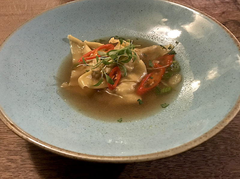 2019 10 24 The Fenwick Hot Sour Broth Duck Prawn Wontons