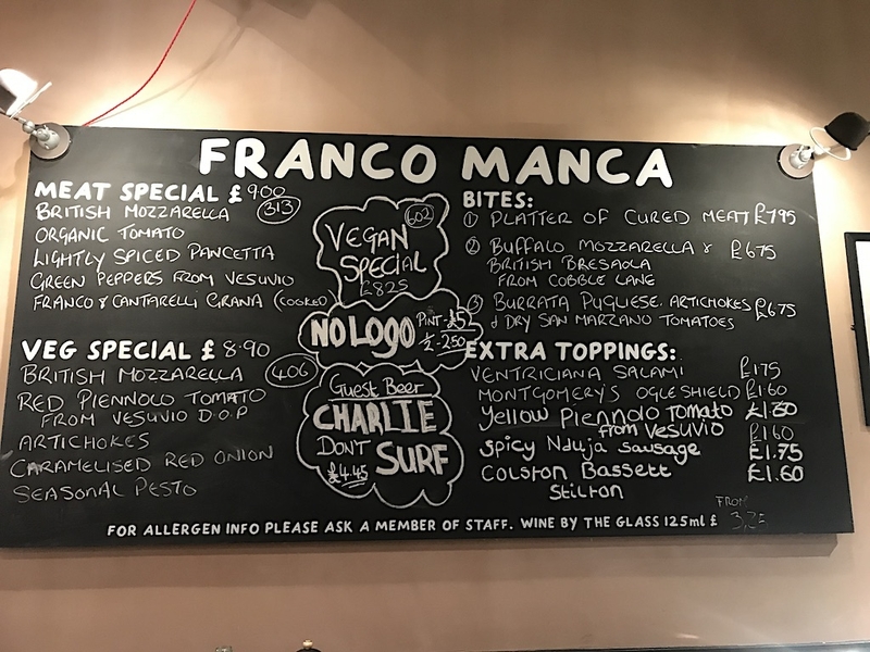 2019 11 01 Franco Manca Specials Board