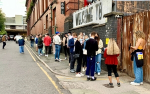 The Queue To Escape To Freight Island In Manchester