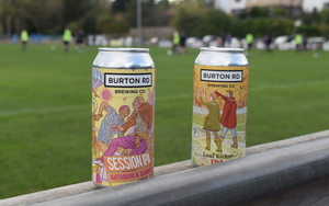 Two Cans Of Burton Road Brewing Co Beer Including The Session Ipa At The Home Ground Of West Disbury Chorlton Afc 1