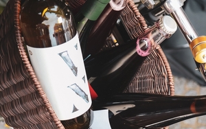 Basket Of Natural Wines Delivered By Bike From Vin De Bodega Greater Manchester