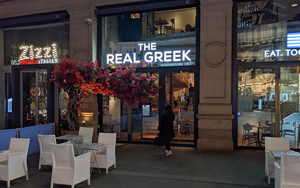 The Entrance To The Real Greek Manchester Corn Exchange Restaurant