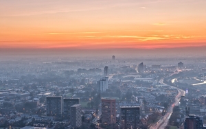 Manchester Sunset Skyline Panoramic Mayor Candidates Conservative Labour Andy Burnham