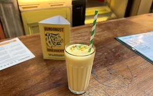 Mango Lassi Toppped With Colourful Fennel Seeds At Bundobust Brewery In Manchester On Oxford Road
