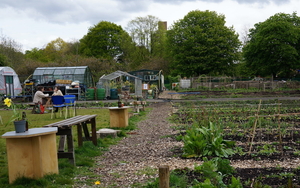 A Wide View Of Platt Fields Market Garden Fallowfield Manchester Looking Towards The Greenhouses And Froghouse