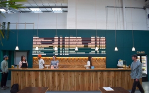 The Colourful Main Bar At Track Brew Co In Manchester Which Serves Kegs Fresh From The Tanks In The Building