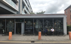 The Front Of Gladstone Barber And Bistro In Stalybridge Which Serves Up Palestinian Food