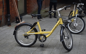 One Of The New Bee Network Bikes Off Manchesters Oxford Road As Part Of The New Plan For A Carbon Neutral Transport System