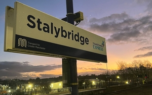 Stalybridge Trainstation At Sunset In Tameside Greater Manchester
