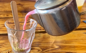 Pink Kashmiri Chai Tea At Chit And Chaat Rusholme Manchester