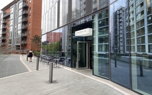 The Outside Of The Green Lab Restaurant At Deansgate Square In Manchester
