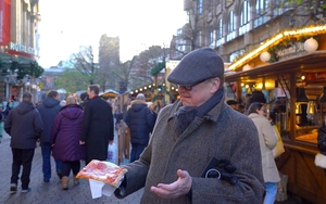 Mark Gordo Garner Looking Disgusted At A Pizza Slice On Manchester Christmas Markets
